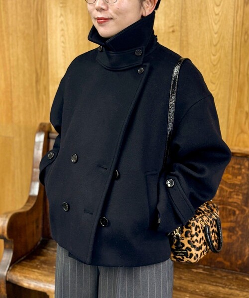 NOLLEY’S（ノーリーズ）の「ウールカシミヤダブルブレストコート（ピーコート・レディース・キャメル/ネイビー・38）」の17枚目の写真