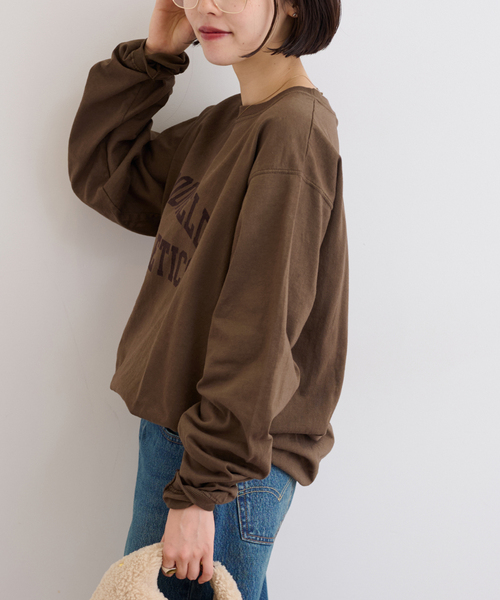 Goodwear(グッドウェア)の「【Goodwear/グッドウェア】クルーネックロングスリーブカットソー(Tシャツ/カットソー・レディース・ホワイト/ネイビー/ブラウン・LARGE)」の19枚目の写真
