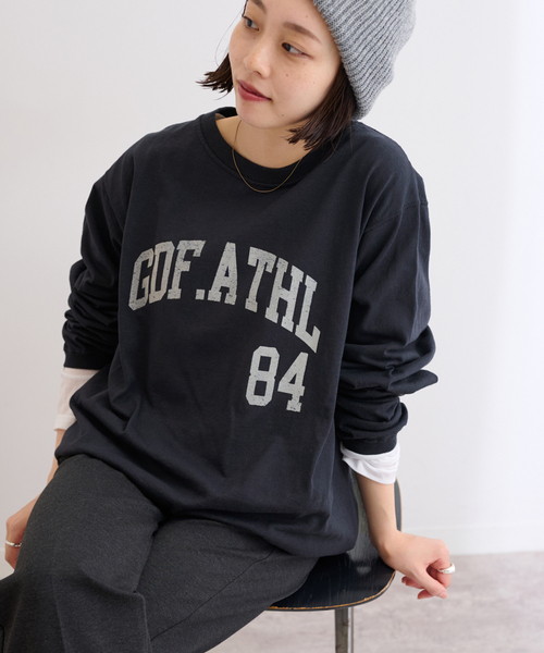 Goodwear(グッドウェア)の「【Goodwear/グッドウェア】クルーネックロングスリーブカットソー(Tシャツ/カットソー・レディース・ホワイト/ネイビー/ブラウン・LARGE)」の17枚目の写真