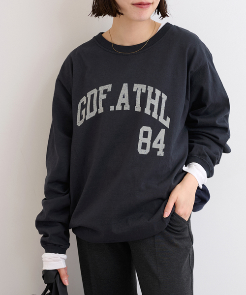 Goodwear(グッドウェア)の「【Goodwear/グッドウェア】クルーネックロングスリーブカットソー(Tシャツ/カットソー・レディース・ホワイト/ネイビー/ブラウン・LARGE)」の18枚目の写真