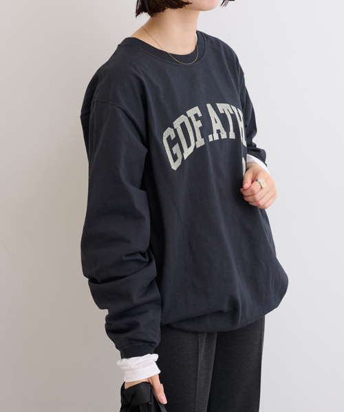 Goodwear(グッドウェア)の「【Goodwear/グッドウェア】クルーネックロングスリーブカットソー(Tシャツ/カットソー・レディース・ホワイト/ネイビー/ブラウン・LARGE)」の11枚目の写真