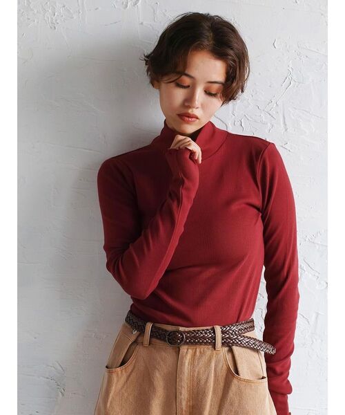 FIKA.(フィーカ)の「Prib turtle tee(Tシャツ/カットソー・レディース・ダークブラウン/杢グレー/チャコール/アイボリー/ワインレッド・FREE)」の5枚目の写真