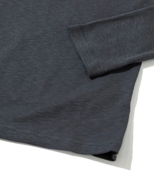CUBE SUGAR(キューブシュガー)の「CUBE SUGAR/キューブシュガー ショートスラブ フライス 衿フリル長袖クルー(Tシャツ/カットソー・レディース・ナチュラル/チャコールグレー・FREE)」の6枚目の写真