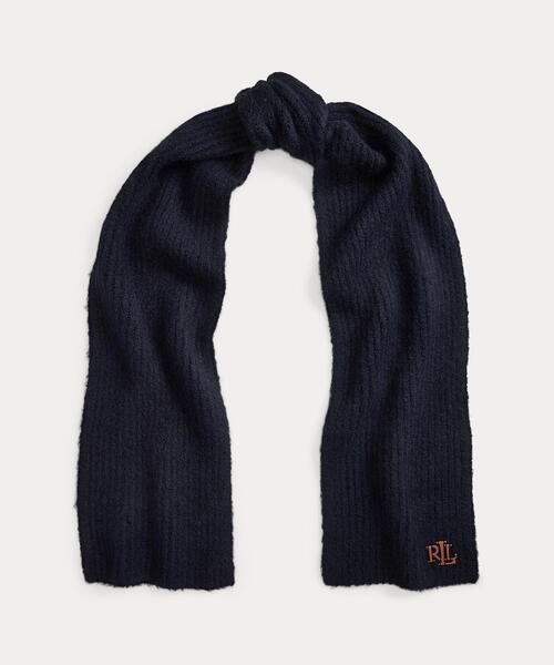 セール】レザートリム リブニット スカーフ（マフラー）｜LAUREN RALPH