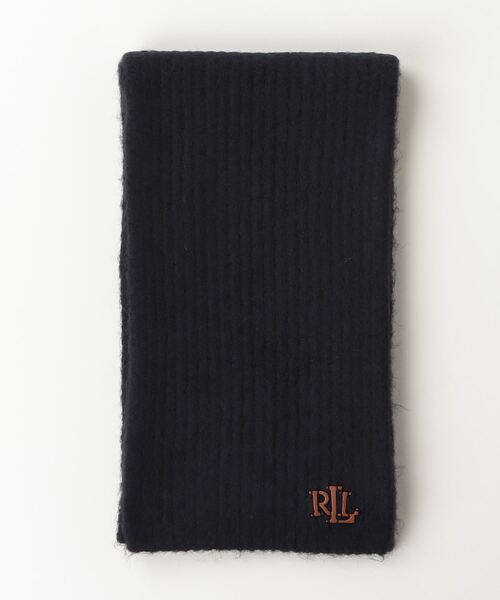セール】レザートリム リブニット スカーフ（マフラー）｜LAUREN RALPH