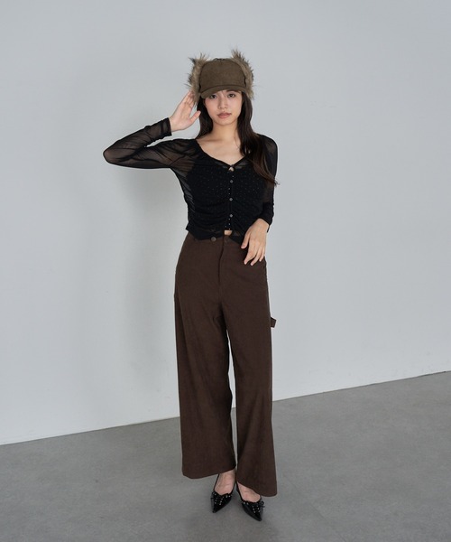 RAY CASSIN（レイカズン）の「コーデュロイペインターパンツ（その他パンツ・レディース・アイボリー/ブラウン/ネイビー・S/M）」の20枚目の写真