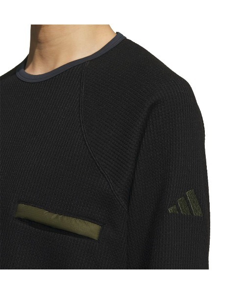 adidas(アディダス)の「アディダス adidas シティエスケープ ルーズフィット 裏起毛 ワッフル スウェット(スウェット・メンズ・カーキ/ブラック/オフホワイト・S/M/L/LL/3L)」の6枚目の写真