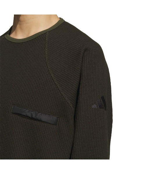 adidas(アディダス)の「アディダス adidas シティエスケープ ルーズフィット 裏起毛 ワッフル スウェット(スウェット・メンズ・カーキ/ブラック/オフホワイト・S/M/L/LL/3L)」の14枚目の写真