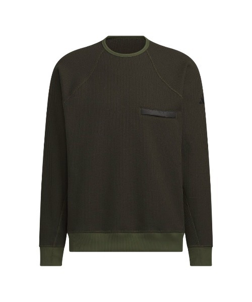 adidas(アディダス)の「アディダス adidas シティエスケープ ルーズフィット 裏起毛 ワッフル スウェット(スウェット・メンズ・カーキ/ブラック/オフホワイト・S/M/L/LL/3L)」の8枚目の写真