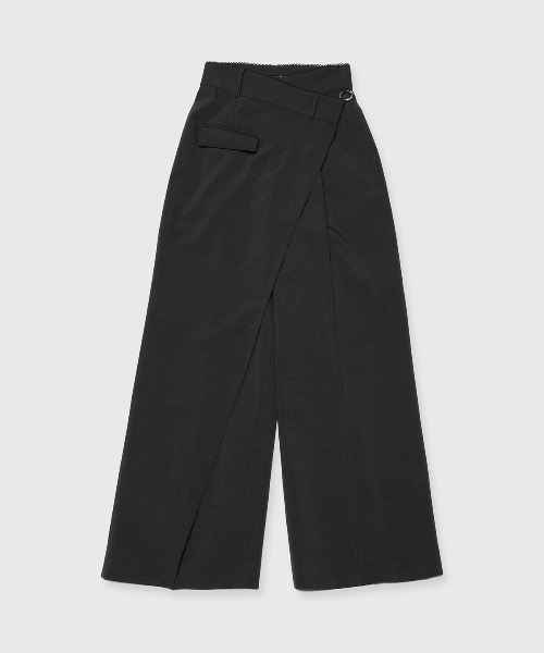 JOSE MOON（ジョゼムーン）の「WRAP LAYERED PANTS/ラップレイヤードパンツ（その他パンツ・レディース・ブラック/グレー・36/38）」の6枚目の写真