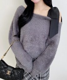 INGNI | 肩リボンワンショルフェザーニット(ニット/セーター)