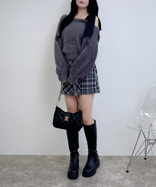 INGNI（イング）の「肩リボンワンショルフェザーニット（ニット/セーター・レディース・ピンク系6/ホワイト×ホワイト/ワイン系4/グレー系その他3/ワイン系9/ホワイト×ブラック・M）」の20枚目の写真