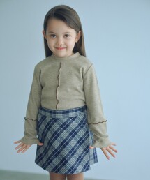 green label relaxing | 配色メロー起毛 テレコトップス / キッズ  100cm-160cm(Tシャツ/カットソー)