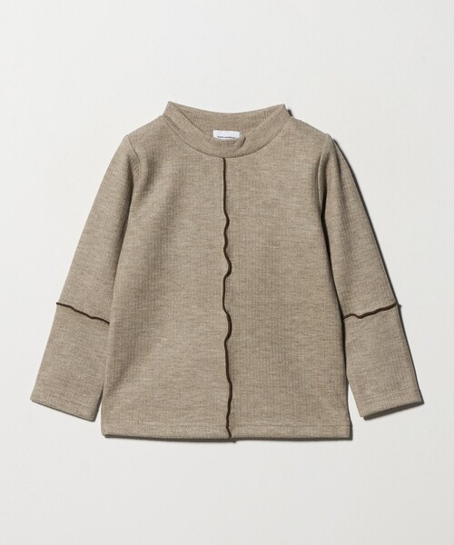 green label relaxing（グリーンレーベルリラクシング）の「配色メロー起毛 テレコトップス / キッズ  100cm-160cm（Tシャツ/カットソー・キッズ・ブラウン系/オフホワイト/グレー系・130cm/110cm/160cm/100cm/150cm/120cm/140cm）」の18枚目の写真