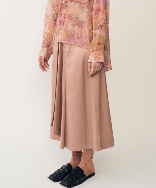 LE CIEL BLEU(ルシェルブルー)の「スカートw/フロントドレープディテール / Skirt w/Front Draped Detail(スカート・レディース・ピンク/ブラック・34)」の2枚目の写真