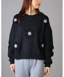 Doumoi（ドゥモエ）の「フラワーモチーフ付き　ニット プルオーバー（ニット/セーター）」