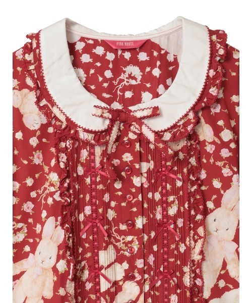 バラ園プリントミディワンピース バラ園プリントミディワンピース