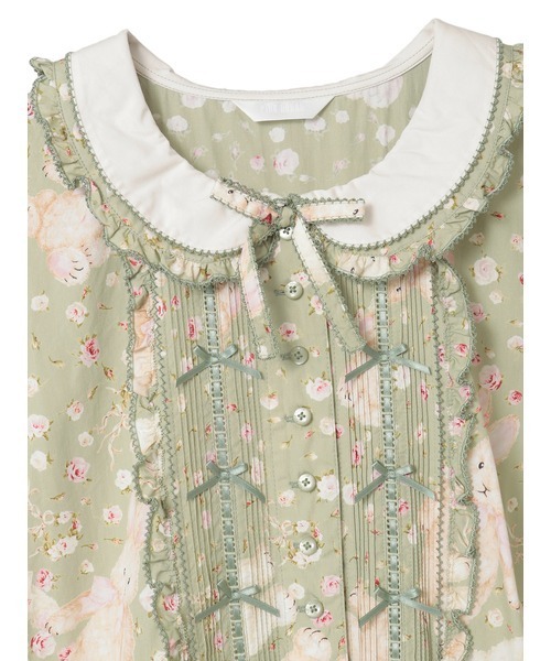 バラ園プリントミディワンピース バラ園プリントミディワンピース