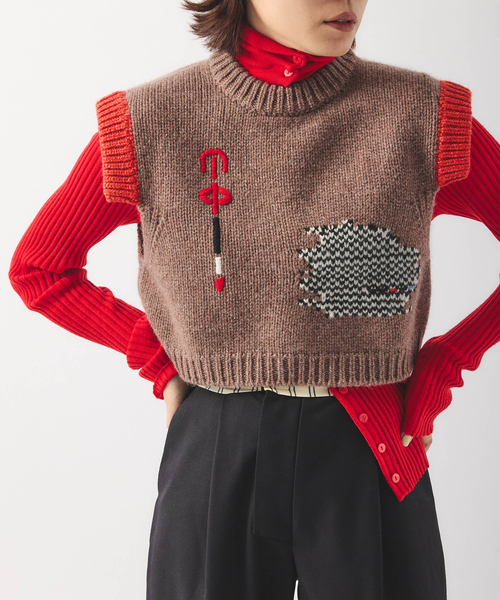 別注【Y.A.Acc】for JS Bicolor knit Vest