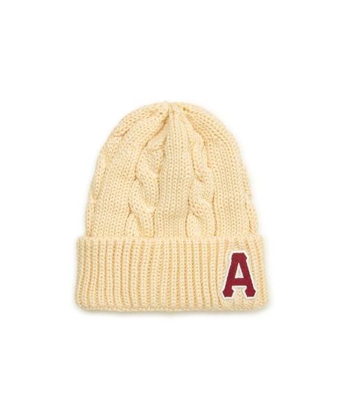 AAPE BY A BATHING APE（エーエイプバイアベイシングエイプ）の「AAPE KNIT CAP（ニットキャップ/ビーニー・メンズ・ブラック/アイボリー・FREE）」の2枚目の写真