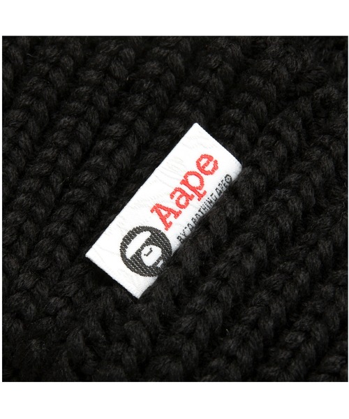 AAPE BY A BATHING APE（エーエイプバイアベイシングエイプ）の「AAPE KNIT CAP（ニットキャップ/ビーニー・メンズ・ブラック/アイボリー・FREE）」の9枚目の写真