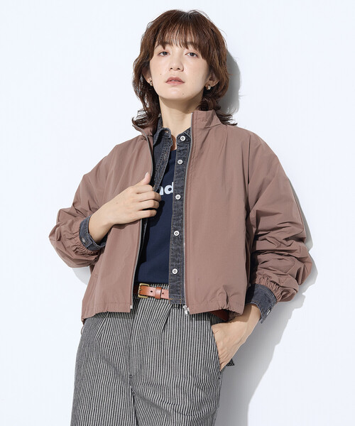 COMME CA Wardrobe（コムサワードローブ）の「〔 +サイズ 〕ドライナイロンストレッチタフタ ブルゾン（ブルゾン・レディース・ネイビー/ブラウン系その他・13号）」の2枚目の写真