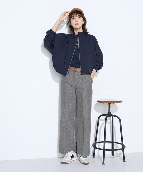 COMME CA Wardrobe（コムサワードローブ）の「〔 +サイズ 〕ドライナイロンストレッチタフタ ブルゾン（ブルゾン・レディース・ネイビー/ブラウン系その他・13号）」の4枚目の写真