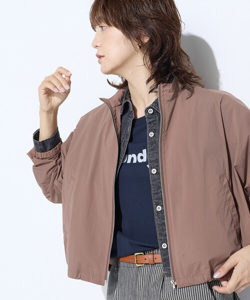 COMME CA Wardrobe（コムサワードローブ）の「〔 +サイズ 〕ドライナイロンストレッチタフタ ブルゾン（ブルゾン・レディース・ネイビー/ブラウン系その他・13号）」の8枚目の写真