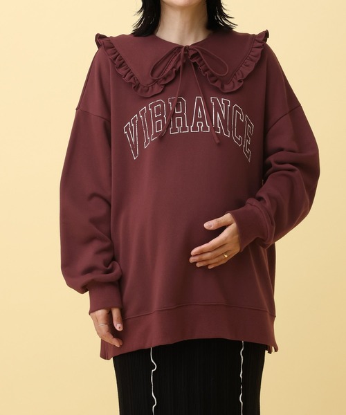 セール】【産前・産後対応】マタニティ／2WAY襟付きスウェットプル