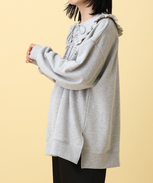 LEPSIM（レプシィム）の「【産前・産後対応】マタニティ／2WAY襟付きスウェットプルオーバー　591429（マタニティウェア/グッズ・レディース・ボルドー/ブラック/グレー・FREE）」の6枚目の写真