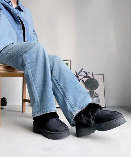 LUGG NAGG(ラグナグ)の「【厚底ヒール】バックバンドムートンサンダル【3E】(サンダル・レディース・ベージュ/キャメル/ブラック・M/S/L/LL)」の6枚目の写真