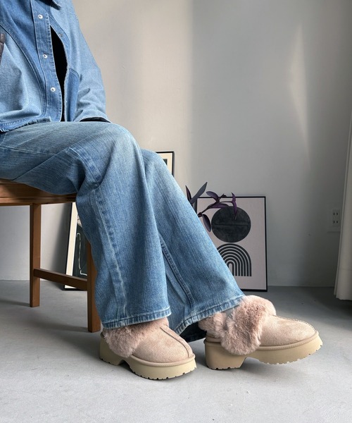 LUGG NAGG(ラグナグ)の「【厚底ヒール】バックバンドムートンサンダル【3E】(サンダル・レディース・ベージュ/キャメル/ブラック・M/S/L/LL)」の11枚目の写真