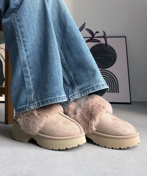 LUGG NAGG(ラグナグ)の「【厚底ヒール】バックバンドムートンサンダル【3E】(サンダル・レディース・ベージュ/キャメル/ブラック・M/S/L/LL)」の12枚目の写真