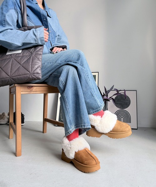 LUGG NAGG(ラグナグ)の「【厚底ヒール】バックバンドムートンサンダル【3E】(サンダル・レディース・ベージュ/キャメル/ブラック・M/S/L/LL)」の14枚目の写真
