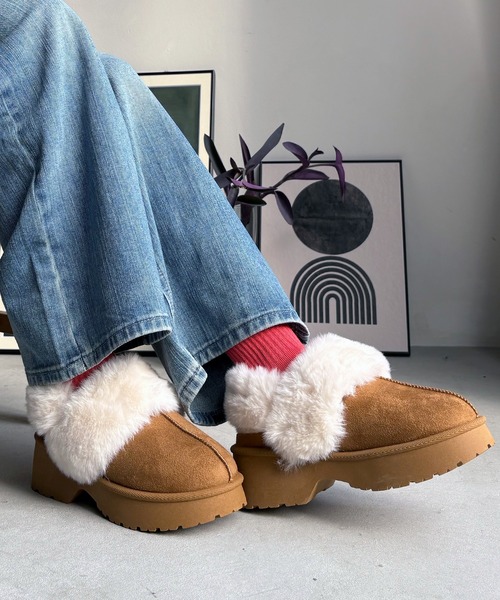 LUGG NAGG(ラグナグ)の「【厚底ヒール】バックバンドムートンサンダル【3E】(サンダル・レディース・ベージュ/キャメル/ブラック・M/S/L/LL)」の18枚目の写真