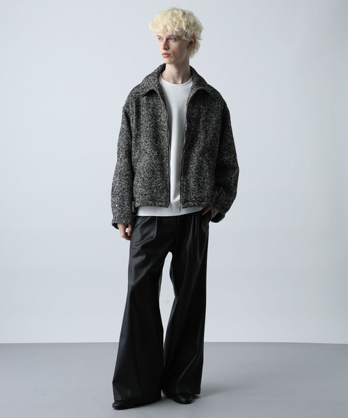 HARE（ハレ）の「ウールZIPブルゾン(HARE)（ブルゾン・メンズ・グレー/グレー系その他/ブラック/レッド・MEDIUM/SMALL）」の7枚目の写真