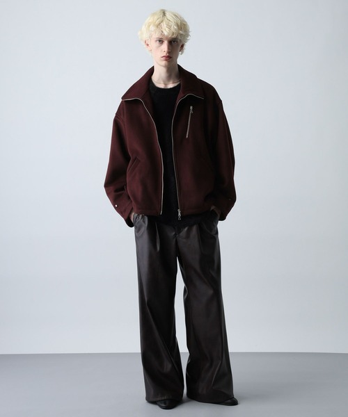 HARE（ハレ）の「ウールZIPブルゾン(HARE)（ブルゾン・メンズ・グレー/グレー系その他/ブラック/レッド・MEDIUM/SMALL）」の11枚目の写真