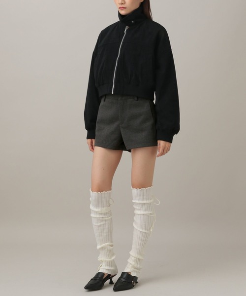 3.3 Field Trip （3.3フィールドトリップ）の「3.3 Field Trip／ウールライクタイトショートパンツ（その他パンツ・レディース・グレー/ブラック・SMALL/MEDIUM）」の8枚目の写真