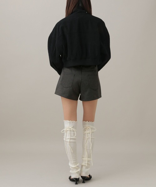 3.3 Field Trip （3.3フィールドトリップ）の「3.3 Field Trip／ウールライクタイトショートパンツ（その他パンツ・レディース・グレー/ブラック・SMALL/MEDIUM）」の9枚目の写真