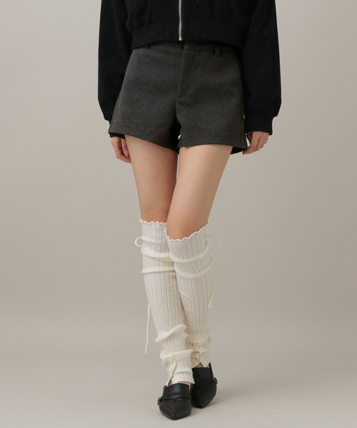 3.3 Field Trip （3.3フィールドトリップ）の「3.3 Field Trip／ウールライクタイトショートパンツ（その他パンツ・レディース・グレー/ブラック・SMALL/MEDIUM）」の10枚目の写真