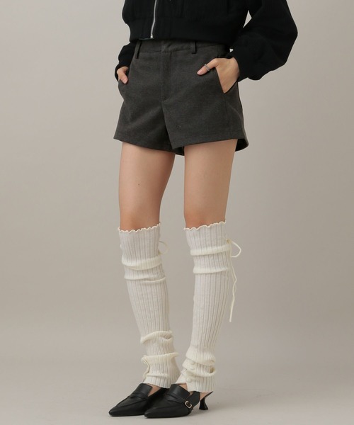 3.3 Field Trip （3.3フィールドトリップ）の「3.3 Field Trip／ウールライクタイトショートパンツ（その他パンツ・レディース・グレー/ブラック・SMALL/MEDIUM）」の11枚目の写真