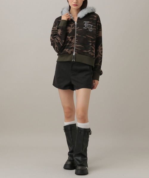 3.3 Field Trip （3.3フィールドトリップ）の「3.3 Field Trip／ウールライクタイトショートパンツ（その他パンツ・レディース・グレー/ブラック・SMALL/MEDIUM）」の13枚目の写真