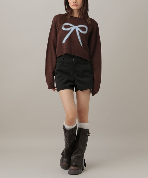 3.3 Field Trip （3.3フィールドトリップ）の「3.3 Field Trip／ウールライクタイトショートパンツ（その他パンツ・レディース・グレー/ブラック・SMALL/MEDIUM）」の14枚目の写真