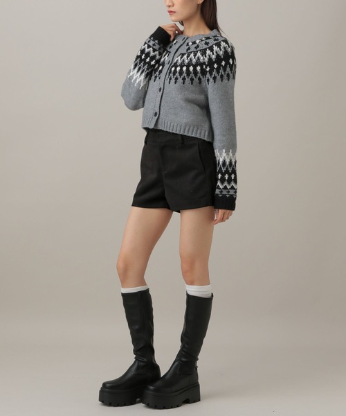 3.3 Field Trip （3.3フィールドトリップ）の「3.3 Field Trip／ウールライクタイトショートパンツ（その他パンツ・レディース・グレー/ブラック・SMALL/MEDIUM）」の15枚目の写真