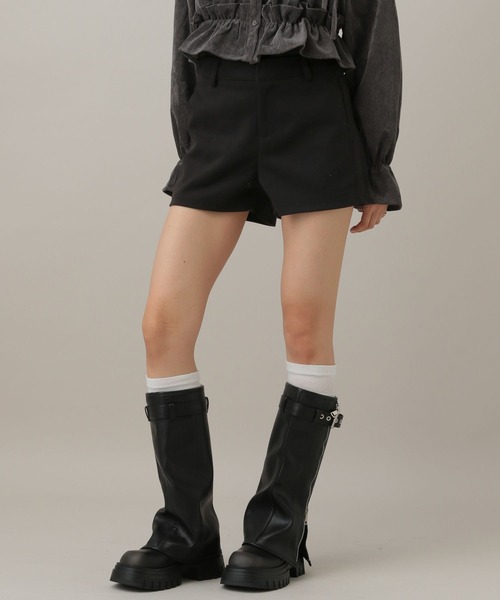 3.3 Field Trip （3.3フィールドトリップ）の「3.3 Field Trip／ウールライクタイトショートパンツ（その他パンツ・レディース・グレー/ブラック・SMALL/MEDIUM）」の19枚目の写真