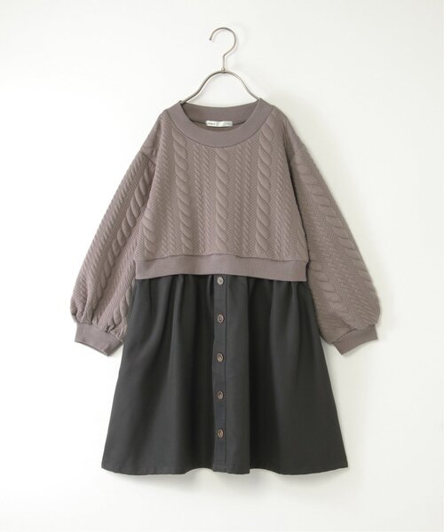 ikka（イッカ）の「フクレジャカードドッキングスカートワンピース（120~160cm）（ワンピース・キッズ・ベージュ/ブラウン系その他・120/130/140/150/160）」の13枚目の写真