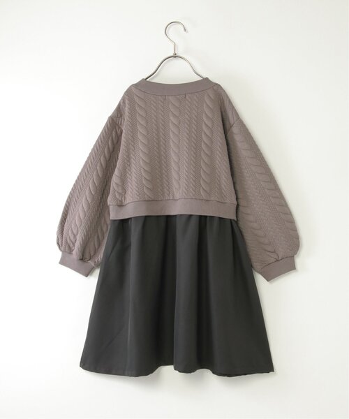 ikka（イッカ）の「フクレジャカードドッキングスカートワンピース（120~160cm）（ワンピース・キッズ・ベージュ/ブラウン系その他・120/130/140/150/160）」の14枚目の写真