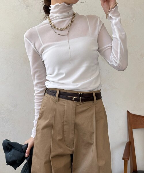 DouDou（ドゥドゥ）の「シアータートル（Tシャツ/カットソー・レディース・ブラック/サックスブルー/グレー/オフホワイト/ホワイト・FREE）」の2枚目の写真