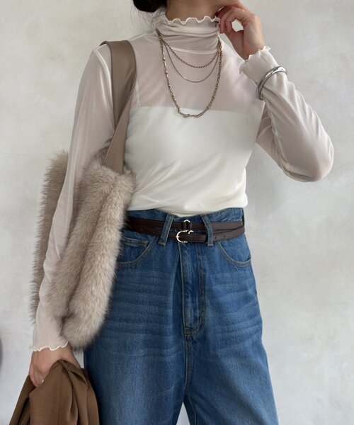 DouDou（ドゥドゥ）の「シアータートル（Tシャツ/カットソー・レディース・ブラック/サックスブルー/グレー/オフホワイト/ホワイト・FREE）」の3枚目の写真