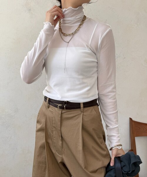 DouDou（ドゥドゥ）の「シアータートル（Tシャツ/カットソー・レディース・ブラック/サックスブルー/グレー/オフホワイト/ホワイト・FREE）」の11枚目の写真